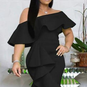 NEW! XL SEXY OFF THE SHOULDER RUFFLE DRESS